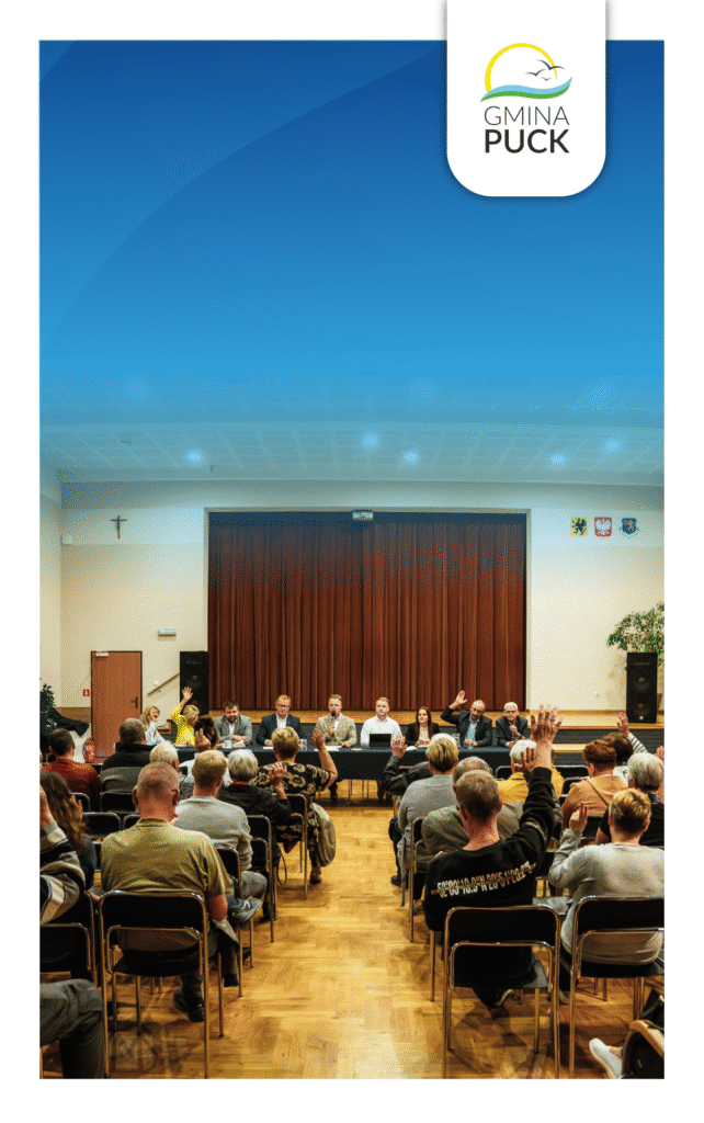 Grafika dekoracyjna - komunikat w sprawie nagrywania spotkań z Wójtem Gminy Puck