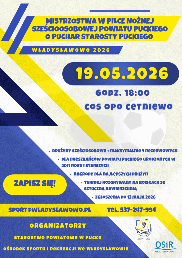 Plakat - powiatowe zawody w piłce nożnej