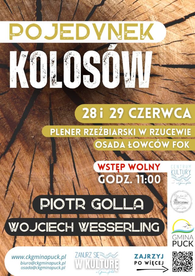 Plakat zapowiadający plener rzeźbiarski w Rzucewie