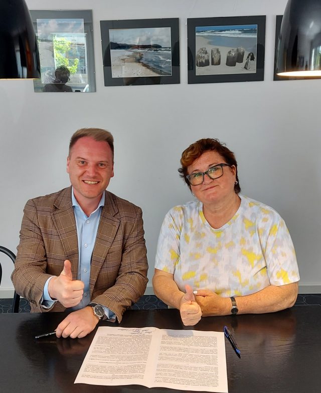 Burmistrz Miasta Puck Hanna Pruchniewska i Wójt Marcin Nikrant